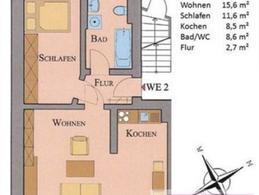 2-комнатная квартира с практичной планировкой - Германия - Саксония - Лейпциг, фото 2